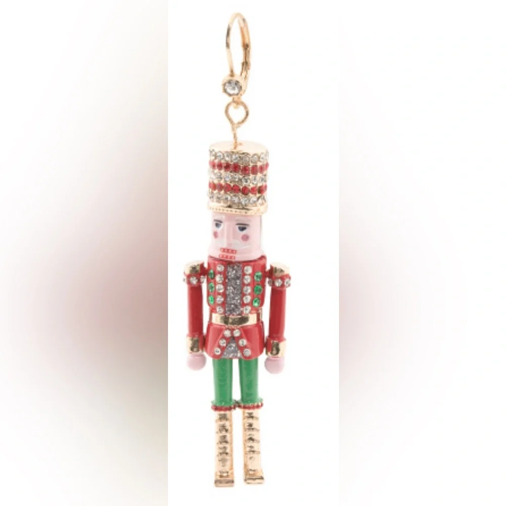 Red‎ Nutcracker and Rhinestone Drop Earrings